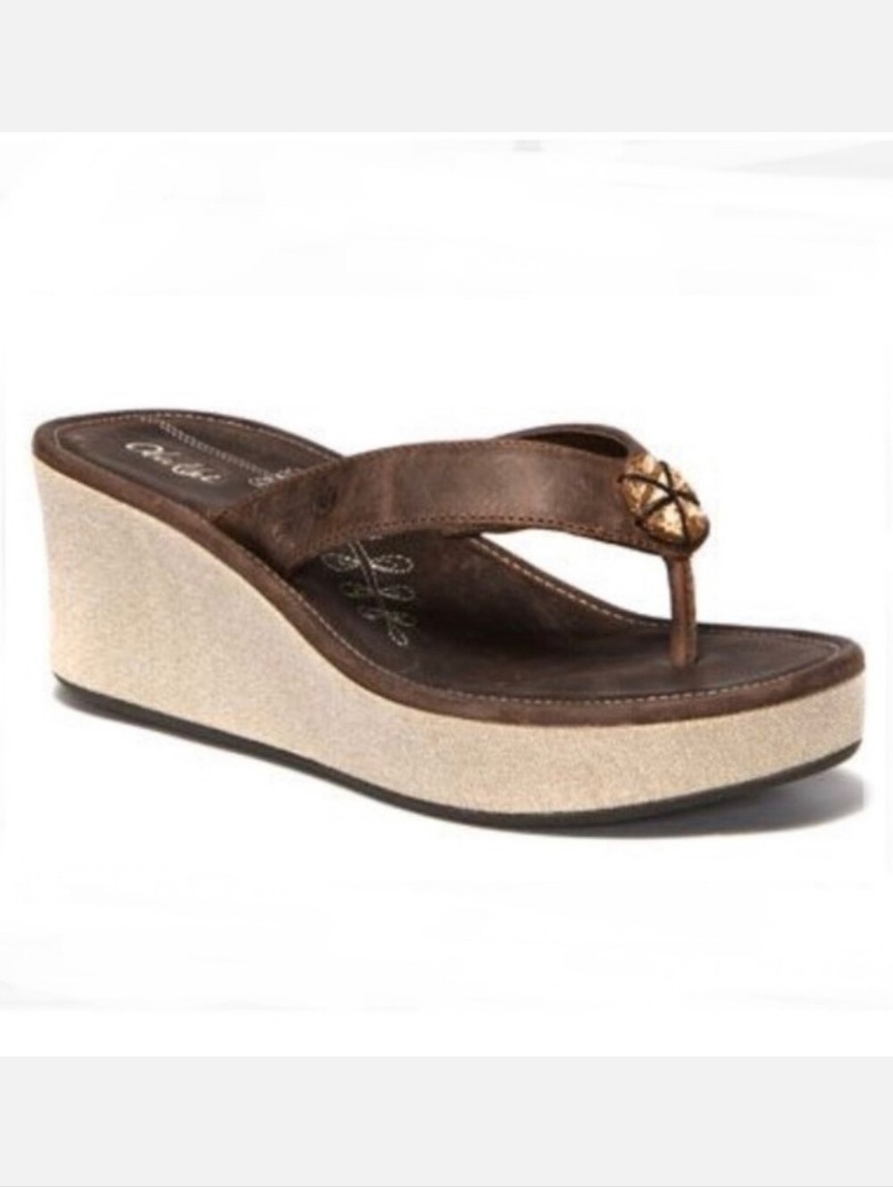 Olukai Melia Leather Wedge Sandals